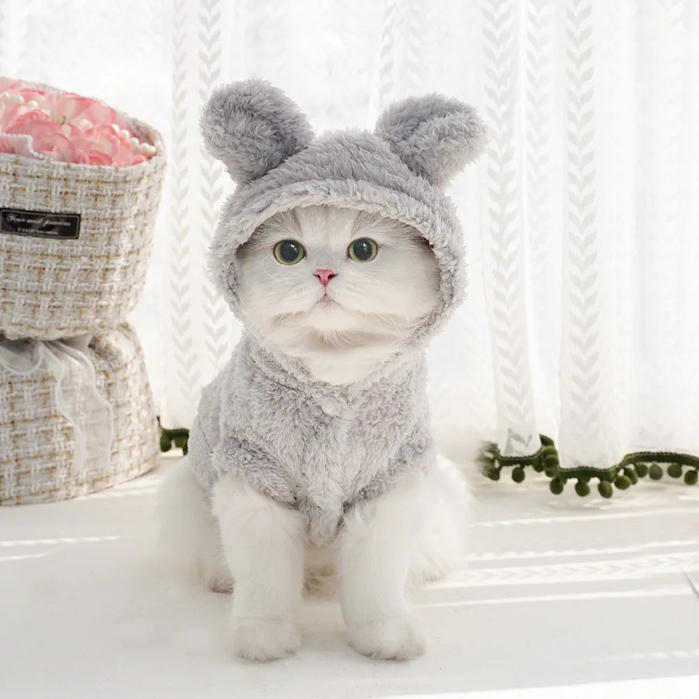 Súeter afelpado con gorro de Conejo