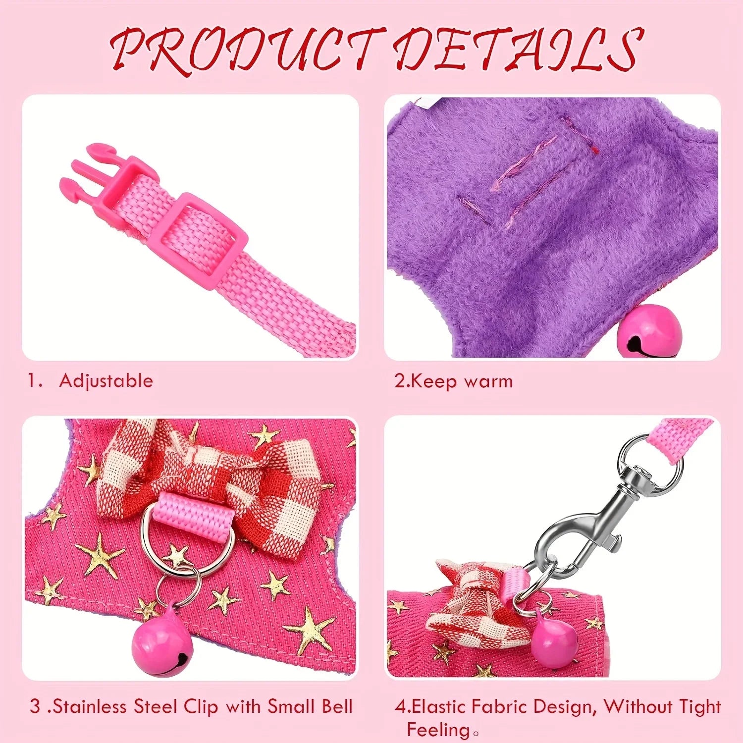 Arnés/Collar Ajustable para Hámster y Ardillas